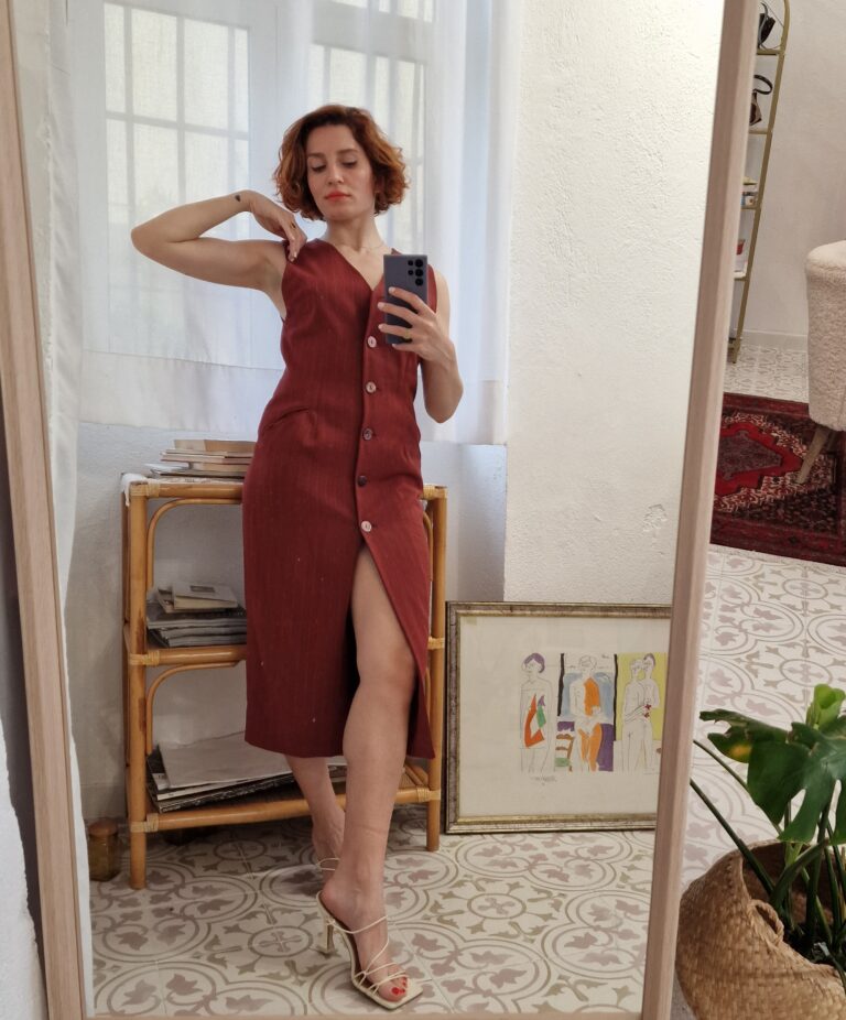 Vintage 90's dress gessato - immagine 4