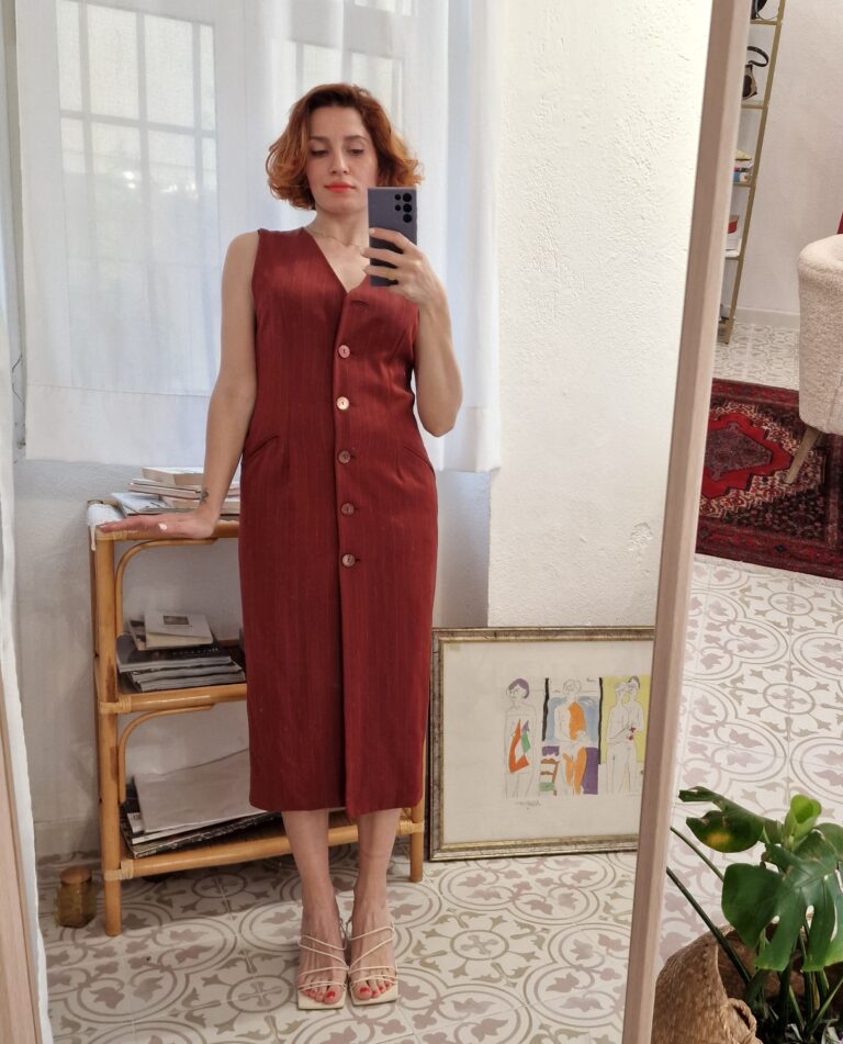 Vintage 90's dress gessato