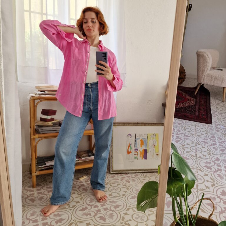 Cyclamen pink Linen shirt - immagine 2