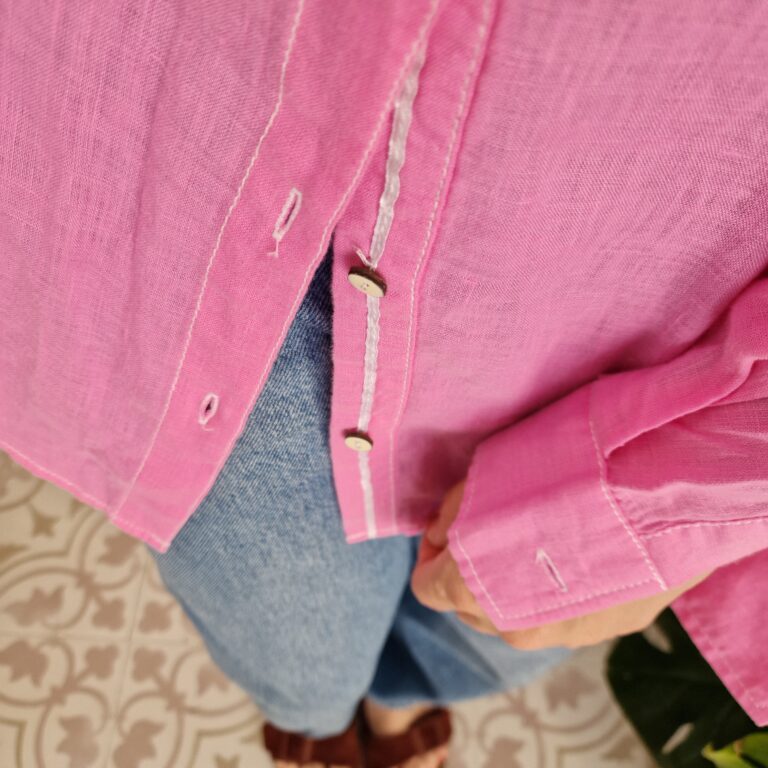 Cyclamen pink Linen shirt - immagine 3