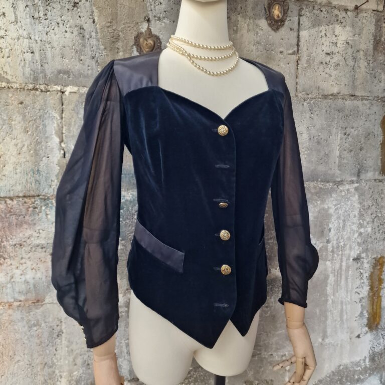 Giacca camicia vintage velluto e Seta by Byblos - immagine 11