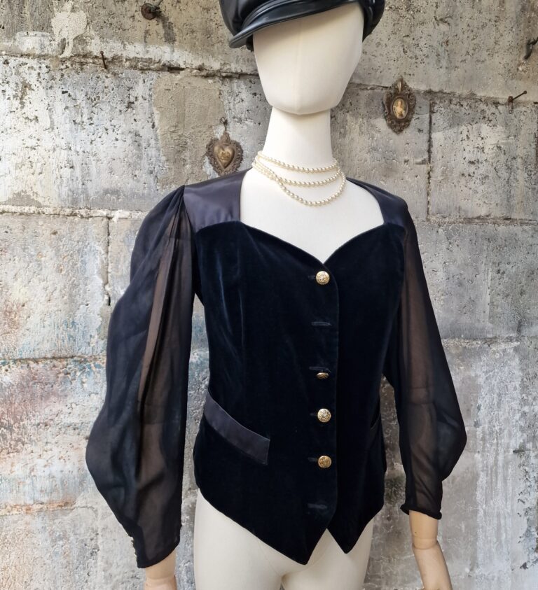 Giacca camicia vintage velluto e Seta by Byblos - immagine 10