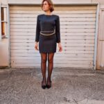 Vintage dress with chain belt