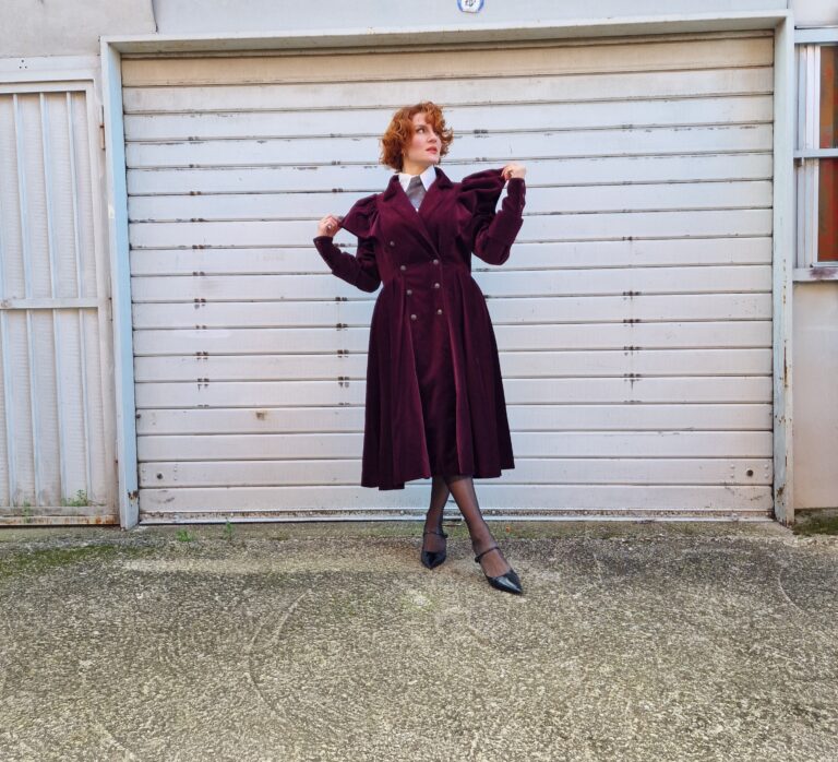 Roccobarocco vintage Victorian coat Burgundy - immagine 6