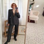 Tailleur vintage gessato in Pura lana