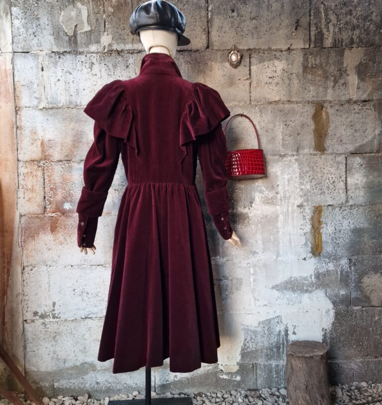 Roccobarocco vintage Victorian coat Burgundy - immagine 3