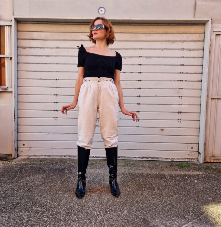 Leather vintage White pants - immagine 5