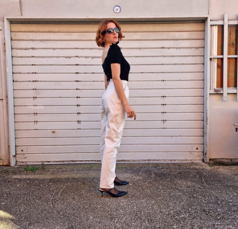 Leather vintage White pants - immagine 3