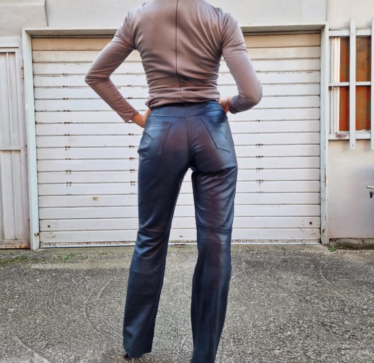 Vintage leather pants grigio piombo - immagine 5