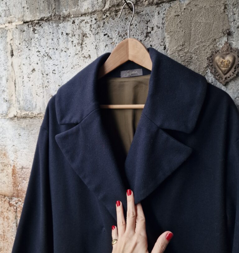 Cappotto blu in lana - immagine 3