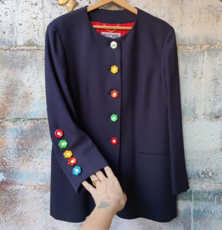 Moschino Couture vintage flower buttons jacket - immagine 2