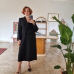 Cappotto vintage nero doppiopetto