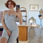 Abito slip dress vintage Seta pura ricamata